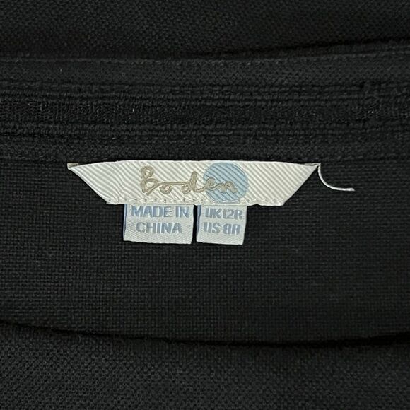 Boden Womens Size 8 Black Short Sleeve Career Embroidered Dress - Picture 4 of 4